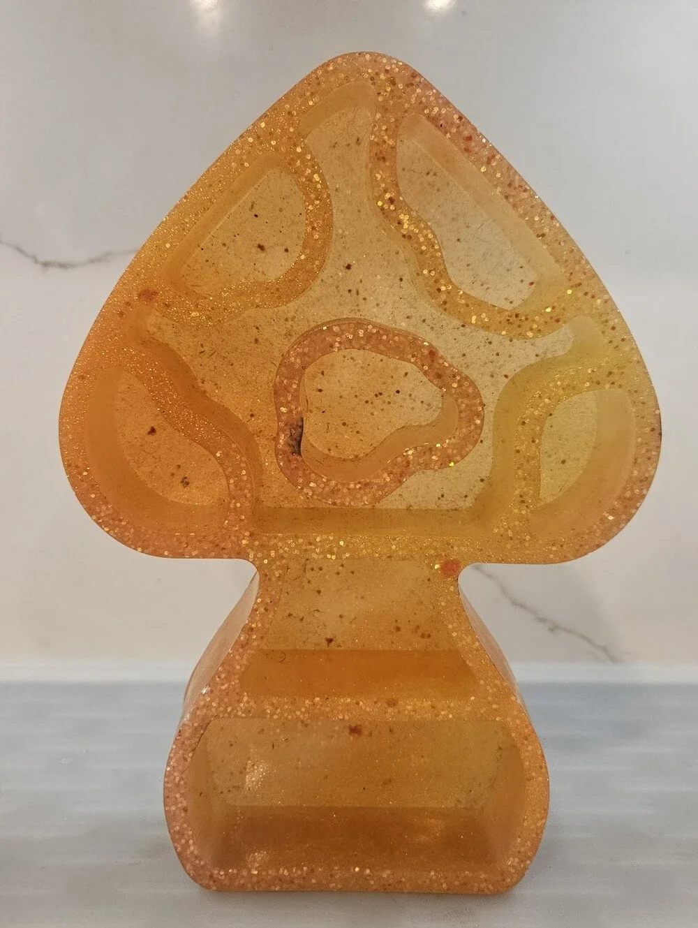 Mushroom Trinket Display Shelf Glow In The Dark Glitter Resin Custom